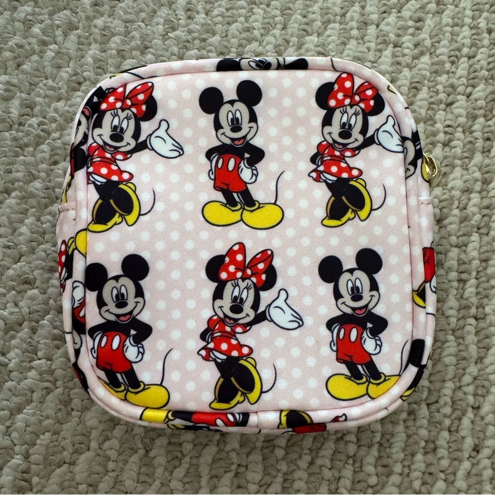 Stoney Clover Lane Pink Minnie & Mickey Polka Dot Cosmetic Pouch